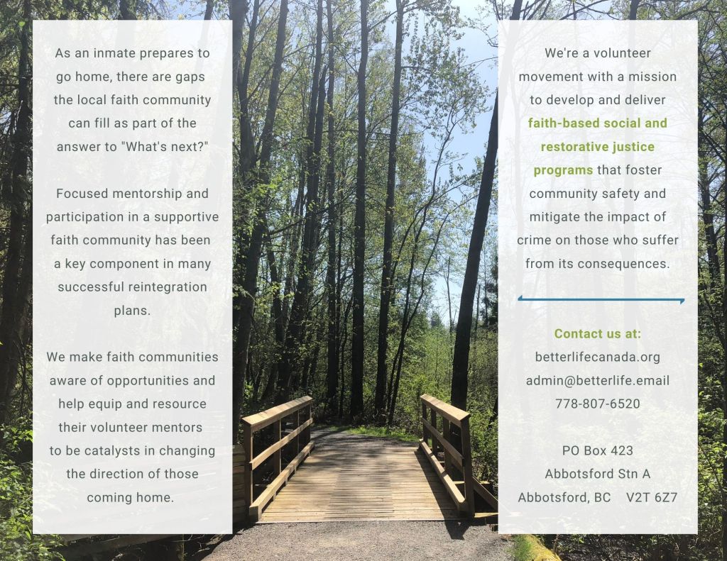 Better Life Informational Brochure inside